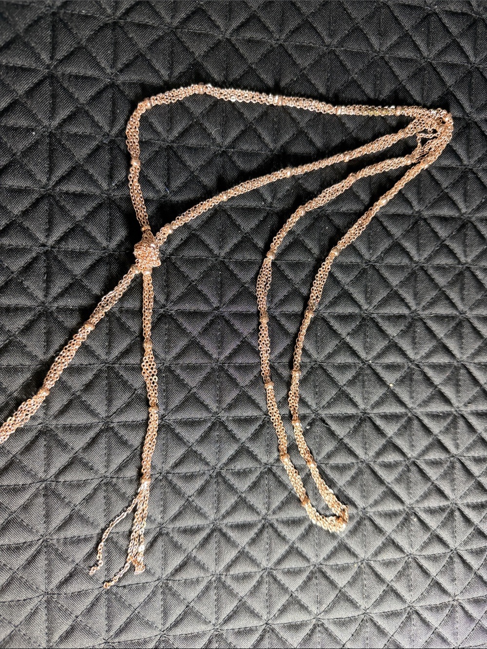 Rose Gold Knot Lariat Necklace - Women Jewelry